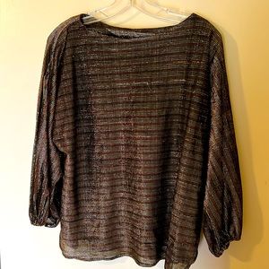 Vintage Gold Shiny Peekaboo Arm Top Size L